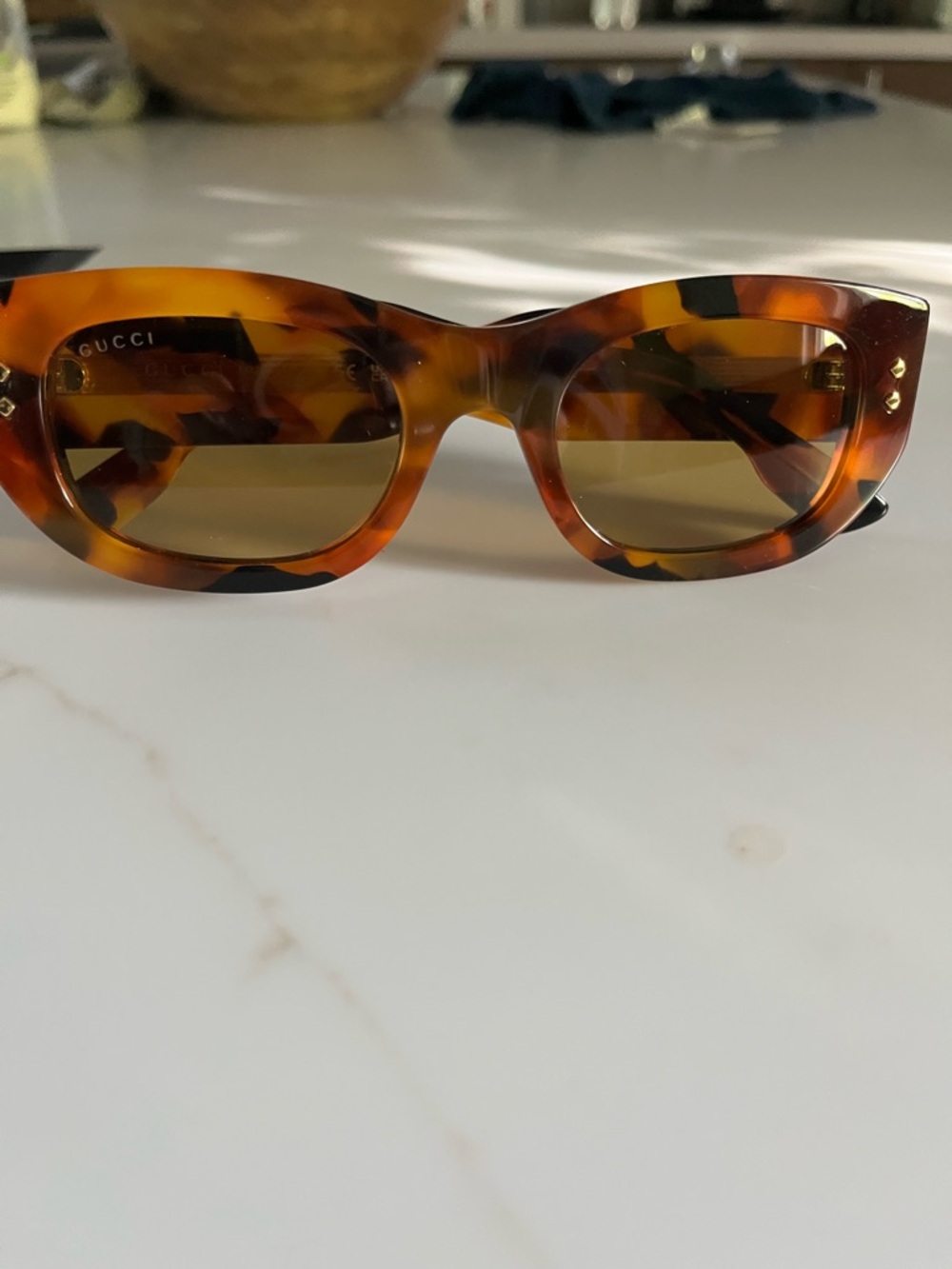 Gucci Women’s Tortoiseshell Sunglasses - Brown Lenses. GG1215S Havana Brown OS - Picture 2 of 6